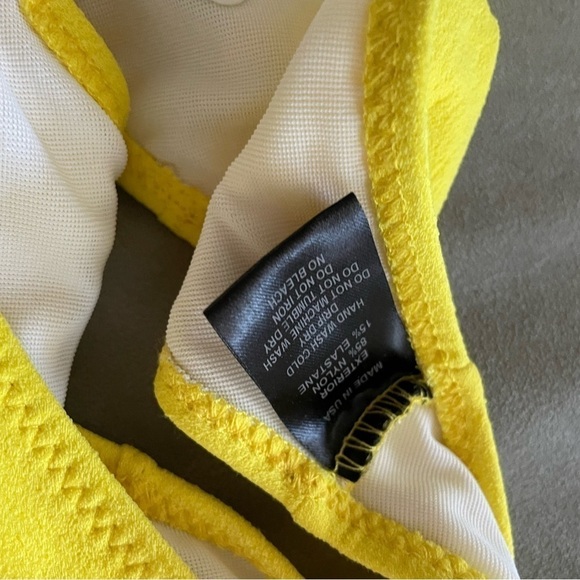 Lisa Marie Fernandez Imaan Ruffled Stretch Crepe Bikini Yellow - Picture 10 of 11